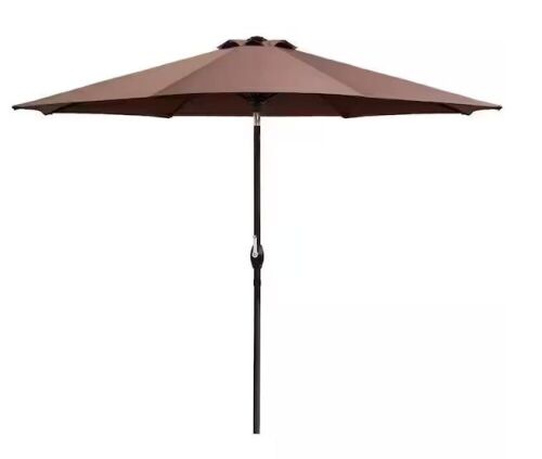 9 ft. Market Outdoor Patio Umbrella with Push Button Tilt and Crank  - Lot 455