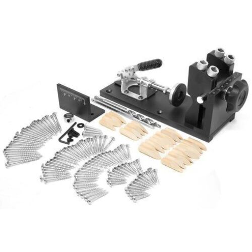 WEN WA1527 Metal Pocket Hole Jig Kit with L-Base, Step Drill Bit, and Self-Tapping Screws - Lot 515