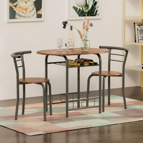 3 Piece Wood and Metal Small Dining Set - Lot 265