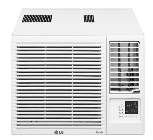 LG 7,500 BTU 115V Window Air Conditioner Cools 320 Sq. Ft. with Heater in White  - Lot 61