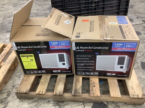 Lot of (2) LG 7,600 BTU Air Conditioners - For Parts or Repair  - Lot 550