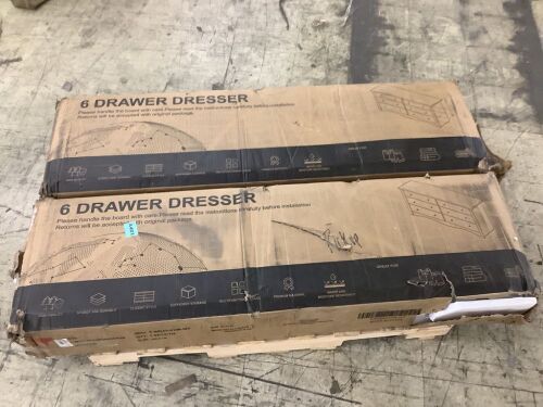 Lot of (2) 6 Drawer Dressers - Uninspected - Lot 250