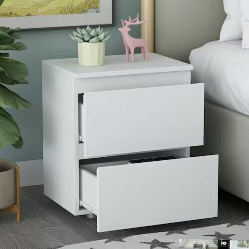 2-Drawer White Nightstand 18.9 in. H x 15.7 in. W x 11.6 in. D  - Lot 198