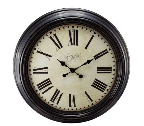 23 in. Antique Bronze Dial Quartz Analog Wall Clock with Roman Numerals  - Lot 278
