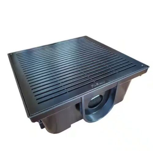 Lot of (2) RELN 13 in. Square Low Profile Drainage Catch Basin Kit with Grate, Black  - Lot 298