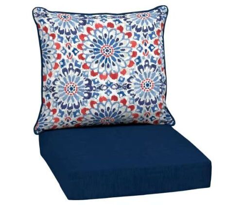 Arden Selections 24 in. x 24 in. 2-Piece Deep Seating Outdoor Lounge Chair Cushion in Clark Blue  - Lot 318