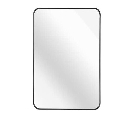 Ta. 24 in. W x 32 in. H Black Rectangle Framed Mirror  - Lot 620