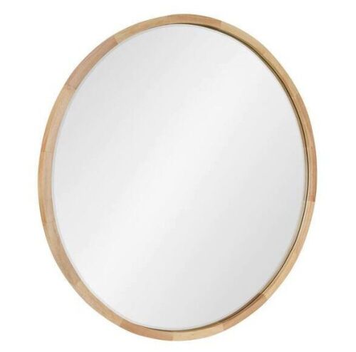 Kate and Laurel McLean 30 in. x 30 in. Classic Round Framed Natural Wall Mirror  - Lot 630