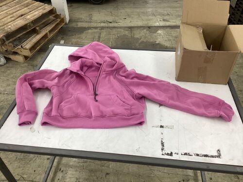 Pink Hoodie with Zipper, Large  - Lot 665