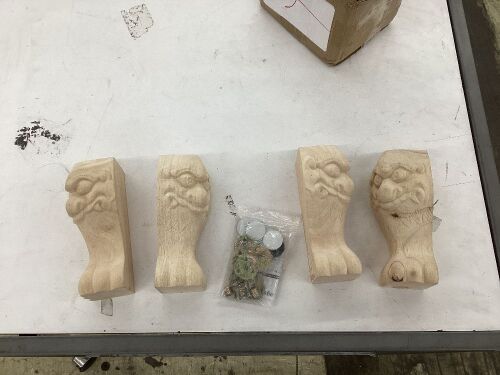 Unfininshed Wood Furniture Feet, 4 Pc  - Lot 305