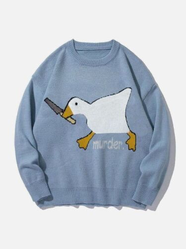 Aelfric Eden Cute Murder Goose Pattern Knit Sweater, Large  - Lot 76
