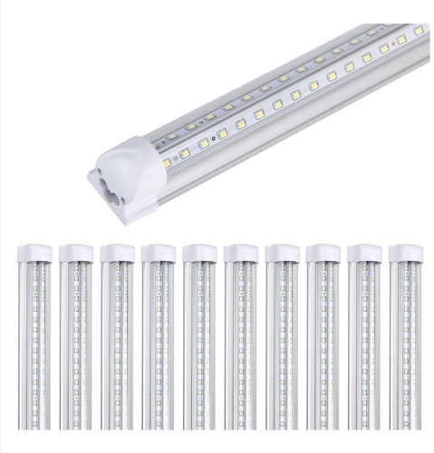 GAYUSAN 10Pack 8Ft LED Shop Light Fixture,90W 10000 Lumens 5000K Daylight White, Clear Cover,V Shape T8 Integrated 8 Foot Led Tube Light - Lot 17