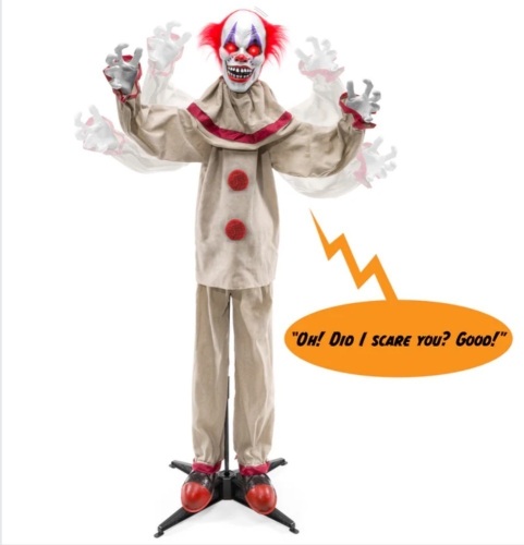 Scary Harry the Motion Activated Animatronic Killer Clown Halloween Prop - Lot 553