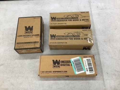 (2) Carbide Tipped Engravers, Laser Distance Measurer, and Digital Caliper - Lot 607