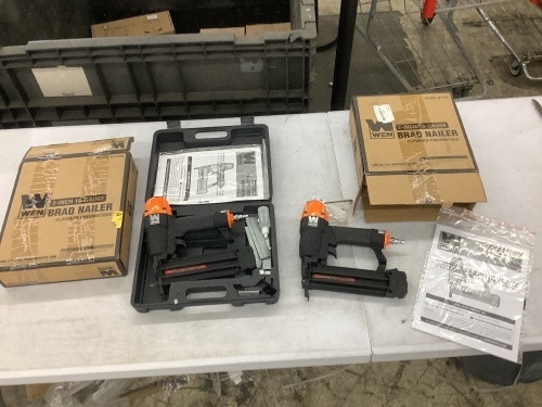 Lot of (2) WEN 18-Gauge 3/8-Inch to 2-Inch Pneumatic Brad Nailers - Lot 143