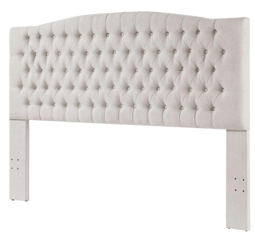 24KF Linen Upholstered Tufted Button King/CA King Headboard - Lot 159