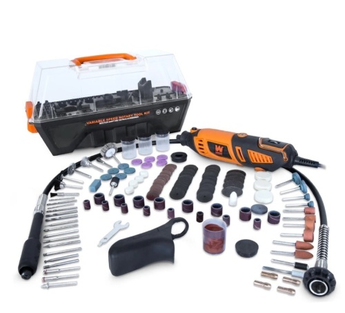 WEN 23190 1.3-Amp Variable Speed Steady-Grip Rotary Tool with 190-Piece Accessory Kit, Flex Shaft, and Carrying Case - Lot 557