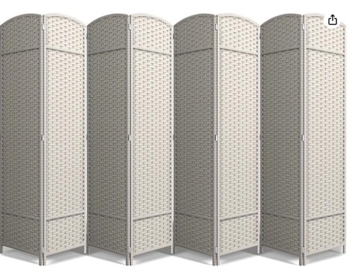 Sorbus 8 Panel Room Divider 6 ft. Tall - Lot 161