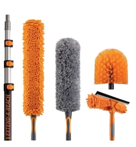 24 Feet - 5-Piece High Reach Duster Kit with Extension Pole - The Ultimate Dusting Kit - Lot 174