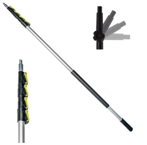 DOCAZOO, 30 ft Reach, 6 to 24 ft Telescoping Extension Pole | Multi-Purpose for Hanging Light Bulb Changer, Paint Roller, Duster, Window/Gutter Cleaning - Lot 176