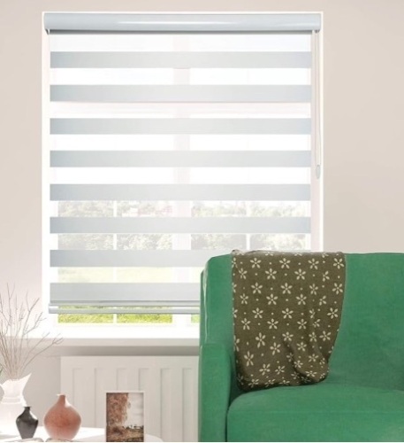 72"x72" white Zebra Shades for Indoor Window Roller Shades for Windows Privacy Light Filtering Shades  - Lot 178