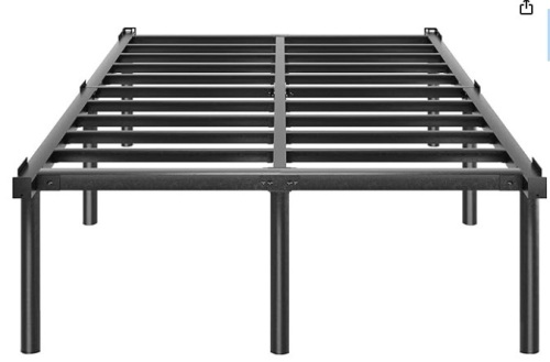 HAAGEEP 20 Inch Tall Platform Bed Frame King Size Metal Bedframe No Box Spring Needed Heavy Duty Mattress Frames High - Lot 193