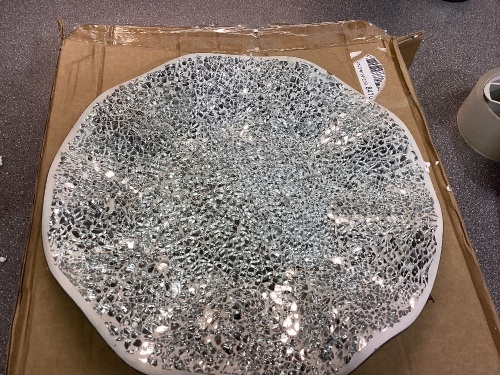 Mosaic Centerpiece Tray, 12" Decorative Glass Plate - Lot 224