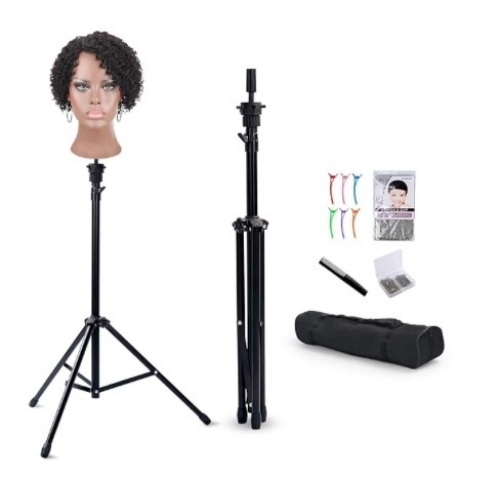 Klvied Reinforced Wig Stand Tripod Mannequin Head Stand - Lot 237