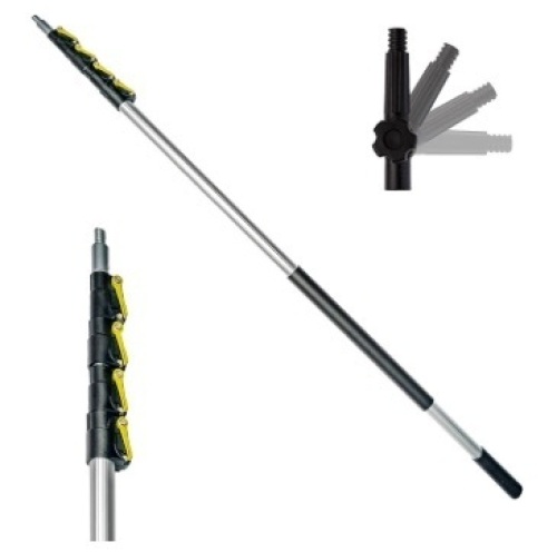 DOCAZOO, 30 ft Reach, 6 to 24 ft Telescoping Extension Pole | Multi-Purpose for Hanging Light Bulb Changer, Paint Roller, Duster, Window/Gutter Cleaning - Lot 195