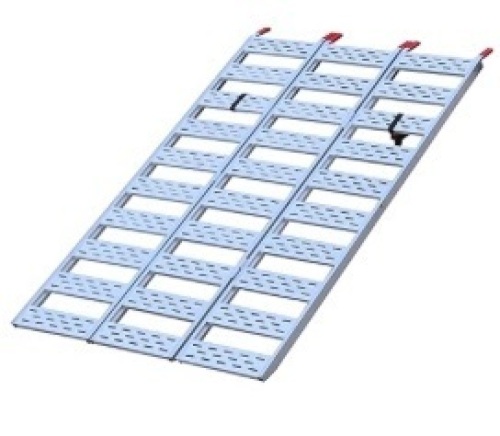 CargoSmart Aluminum Tri-Fold Ramp with Treads, 1 Pack — 1,500lb Capacity/500lb per Section, 50” W x 76” L  - Lot 204
