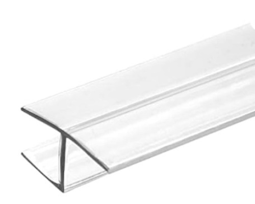 CW Frameless ShowerDoor Side Seal Strip HType 180 Degree 72"Length, Clear (1, 3/8" glass - Lot 208