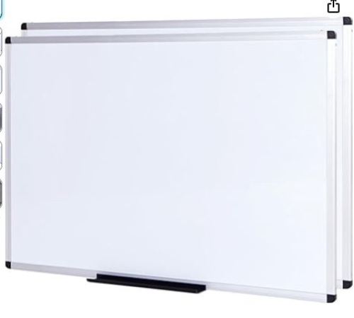VIZ-PRO Dry Erase Board/Whiteboard, Non-Magnetic, Pack of 2, 72 x 40 Inches, Wall Mounted Board for School, Office, Home - Lot 215