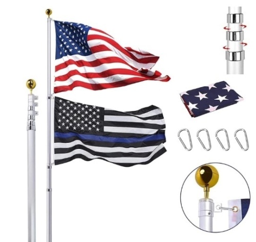 30FT Telescopic Flag Pole Kit - Lot 131