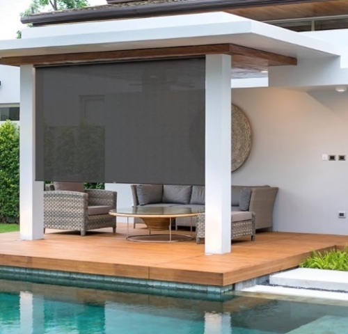 ZOKSUN Outdoor Roller Shade 8'Wx8'H  - Lot 135