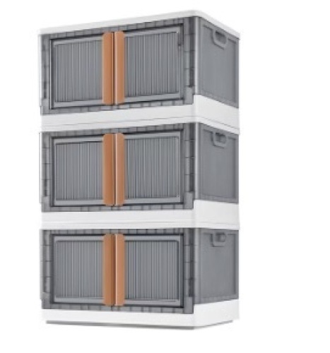 Vineego 3-Pack 15.4-in W x 14-in H x 25-in D White Polyethylene Collapsible Stackable Bin- 4 total - Lot 82