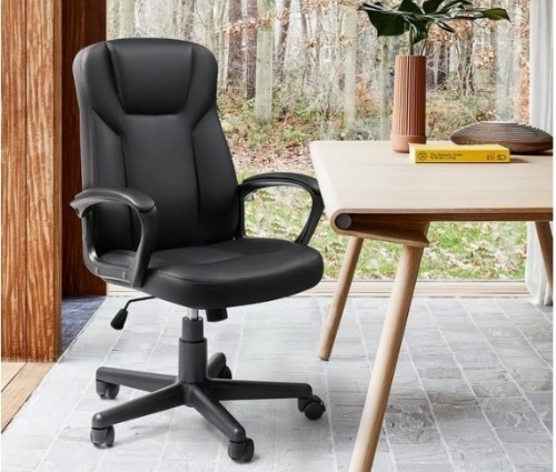 Leather High Back Office Chair  - Lot 302