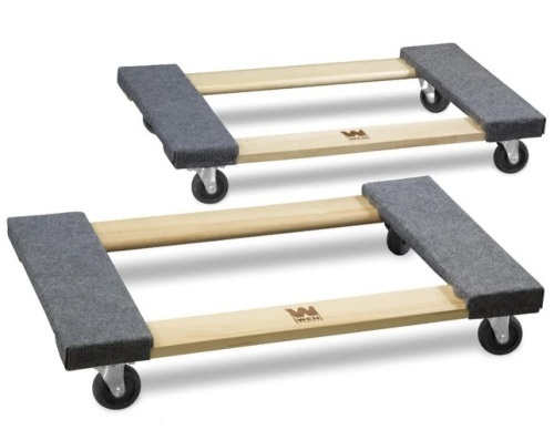 WEN 721830 1320-Pound Capacity 18-by-30-Inch Hardwood Mover’s Dolly, 2-Pack - Lot 303