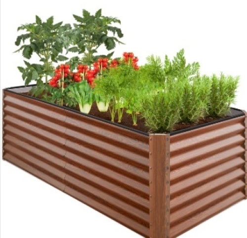 Outdoor Metal Raised Garden Bed for Vegetables, Flowers, Herbs - 6x3x2ft - Lot 336