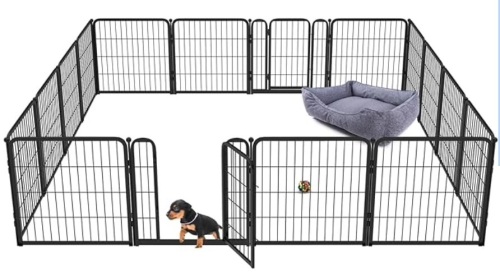 FXW Rollick Dog Playpen Outdoor,16 Panels 32" Height Dog Fence Exercise Pen with Doors for Large/Medium/Small Dogs, Pet Puppy Playpen for RV, Camping, Yard - Lot 746
