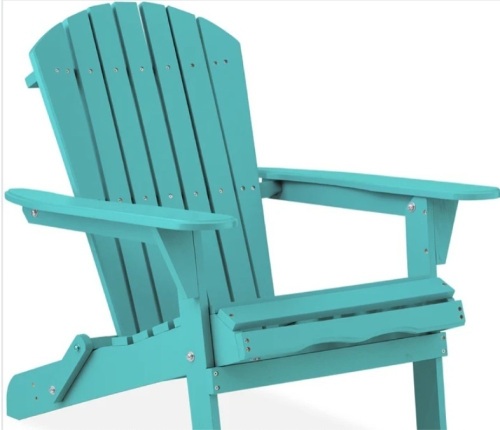 Folding Wooden Adirondack Chair, Accent Furniture w/ Natural Woodgrain - Lot 277