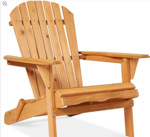 Folding Wooden Adirondack Chair, Accent Furniture w/ Natural Woodgrain - Lot 283
