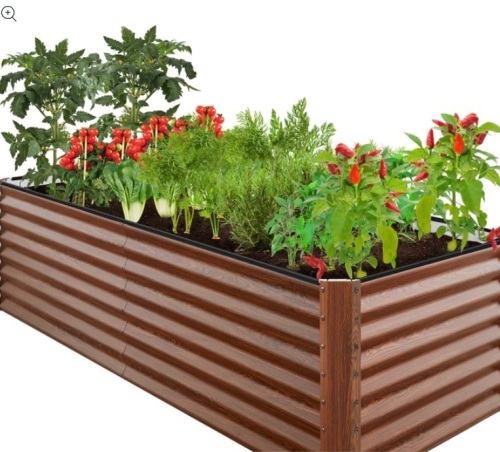 Outdoor Metal Raised Garden Bed for Vegetables, Flowers, Herbs - 8x4x2ft - Lot 284