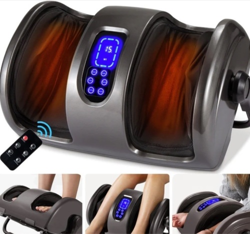 Reflexology Shiatsu Foot Massager w/ High-Intensity Rollers, Remote Control - Lot 285