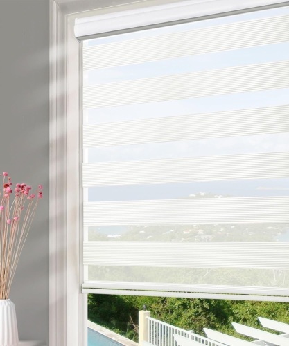 Homebox Blinds for Indoor Windows, Zebra Roller Window Shades Light Filtering Sheer Window Treatments 71 Inch Blinds for Kitchen Bathroom, 71" W x 72" H White  - Lot 154