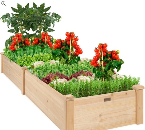Wooden Raised Garden Bed Planter for Garden, Lawn, Yard - 8x2ft - Lot 289