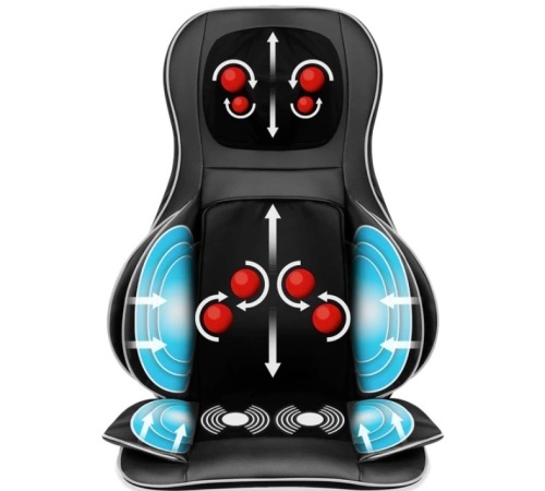 Air Compression Shiatsu Neck & Back Massager Seat w/ Heat, Rolling Massage - Lot 425