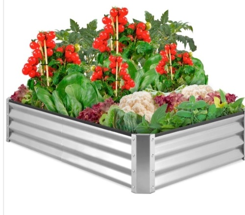 Outdoor Metal Raised Garden Bed for Vegetables, Flowers, Herbs - 6x3x1ft - Lot 432