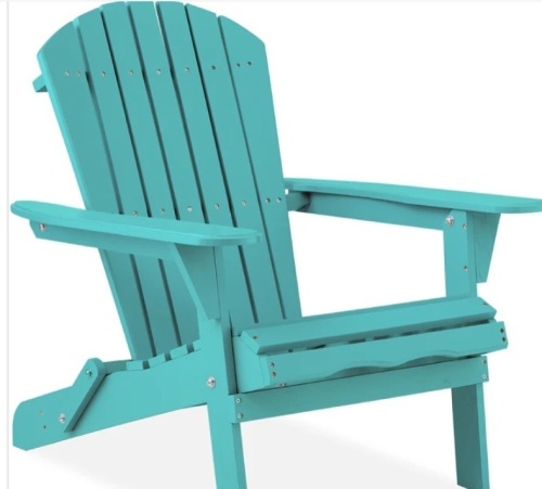 Folding Wooden Adirondack Chair, Accent Furniture w/ Natural Woodgrain - Lot 434