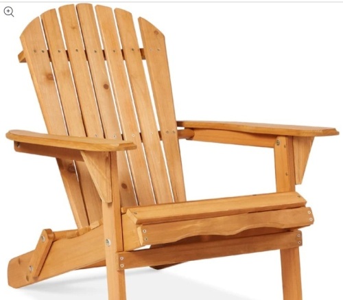 Folding Wooden Adirondack Chair, Accent Furniture w/ Natural Woodgrain - Lot 436