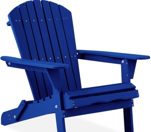 Folding Wooden Adirondack Chair, Accent Furniture w/ Natural Woodgrain - Lot 437